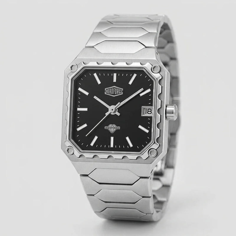 HeroForce 5045 Square Cas - quiet luxury, premium timepiece in studio