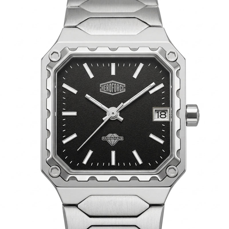 HeroForce 5045 Square Cas - square dial, crisp details, luxury finish