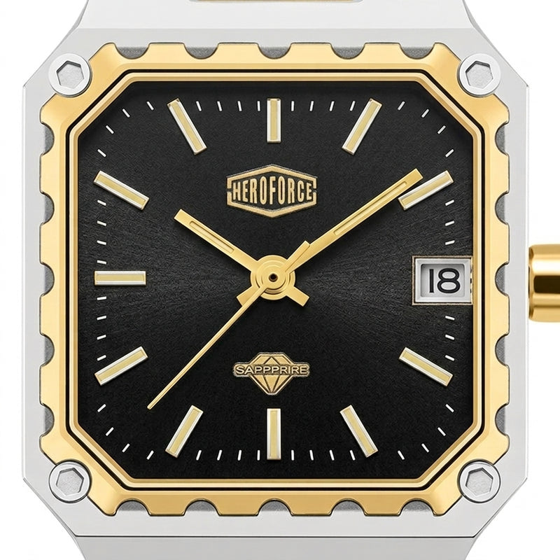 Heroforce 5045 Square Cas - luxury watch dial, macro, crisp details