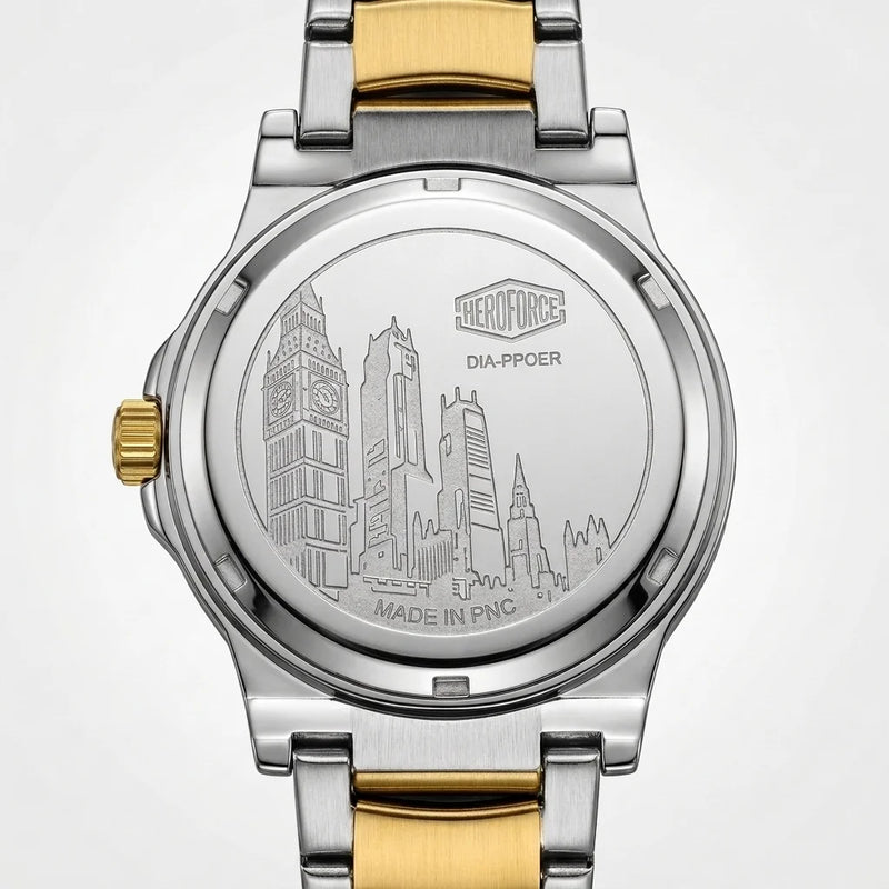 back engraved cityscape
