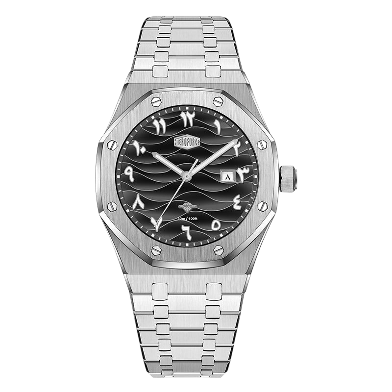 black dial octagonal case