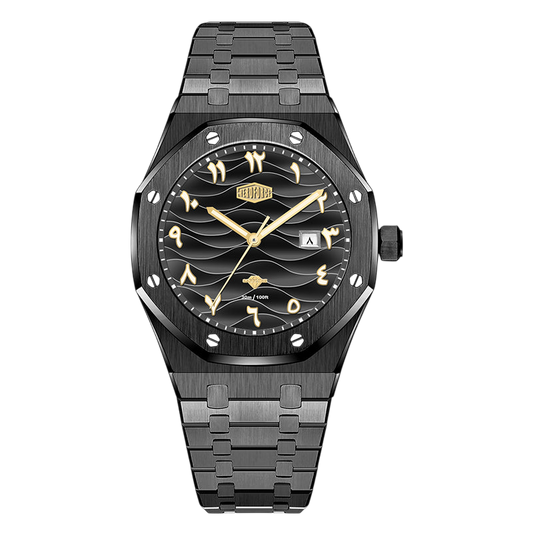 black gold Arabic dial