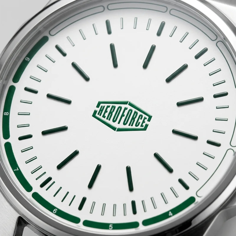 Heroforce 5003P Cyber Aura Watch - avant-garde analog, silicon strap, quiet luxury