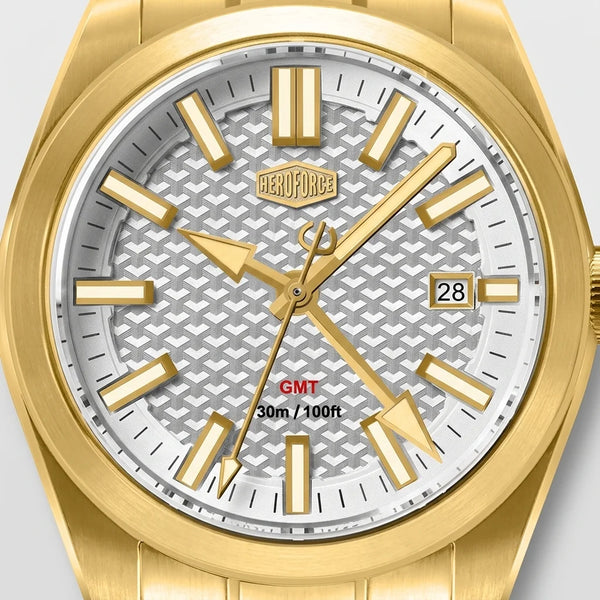 HeroForce 5031 Luxury Squ - Sapphire Date GMT Quiet Luxury