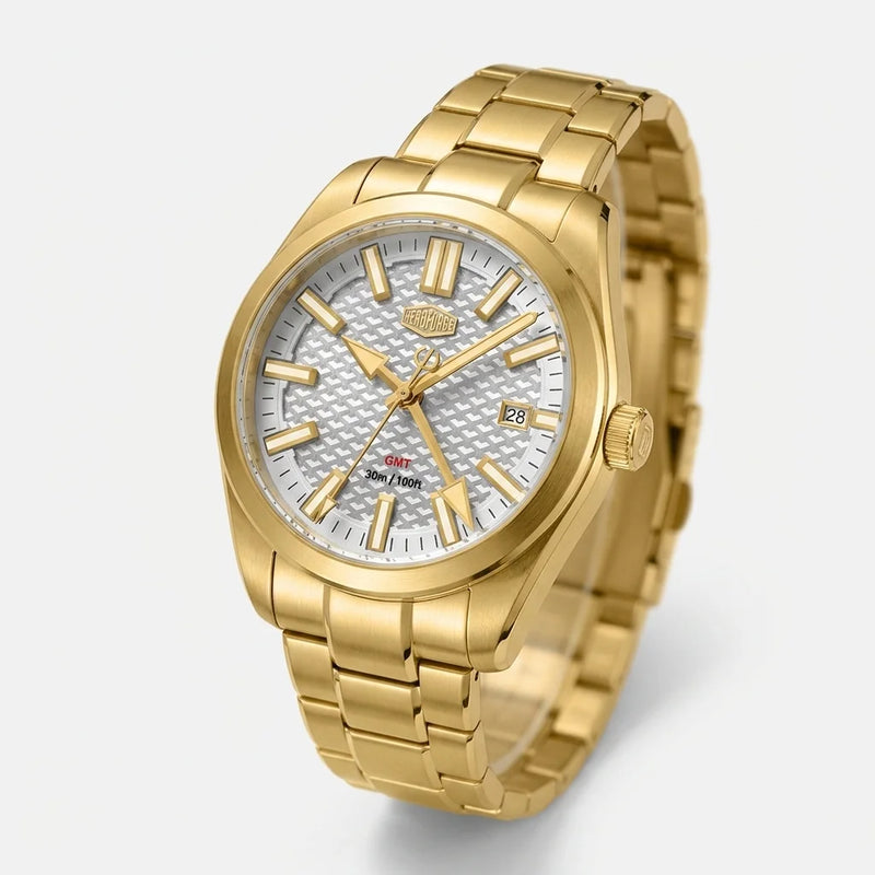 HeroForce 5031 Luxury Squ - Square Analog Watch, Sapphire, Date GMT, Quiet Luxury