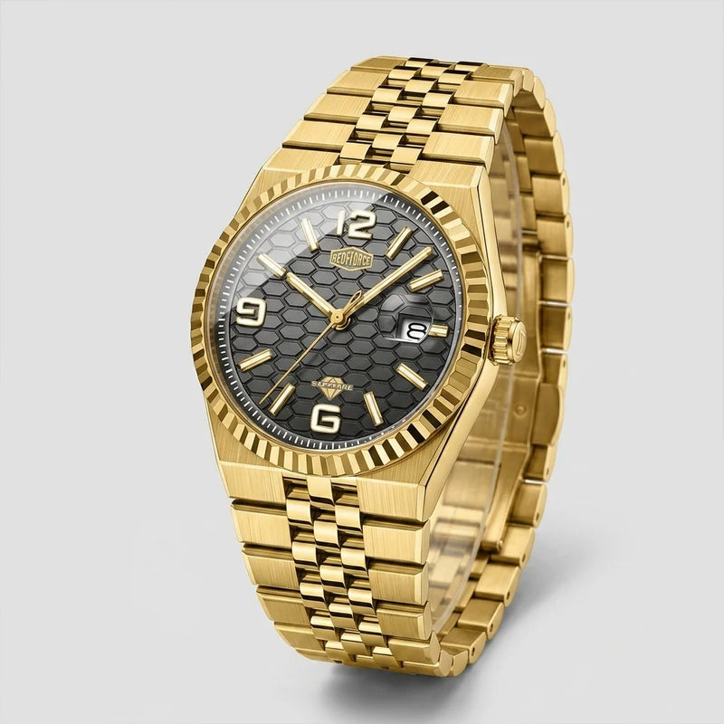 Heroforce 5036 Geometric - luxury watch, sleek metal, detailed