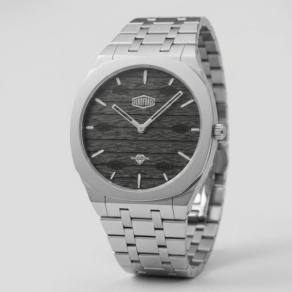 Heroforce 5038 Emerald Horizon Octagonal Men’s Luxury Watch - side profile crown detail