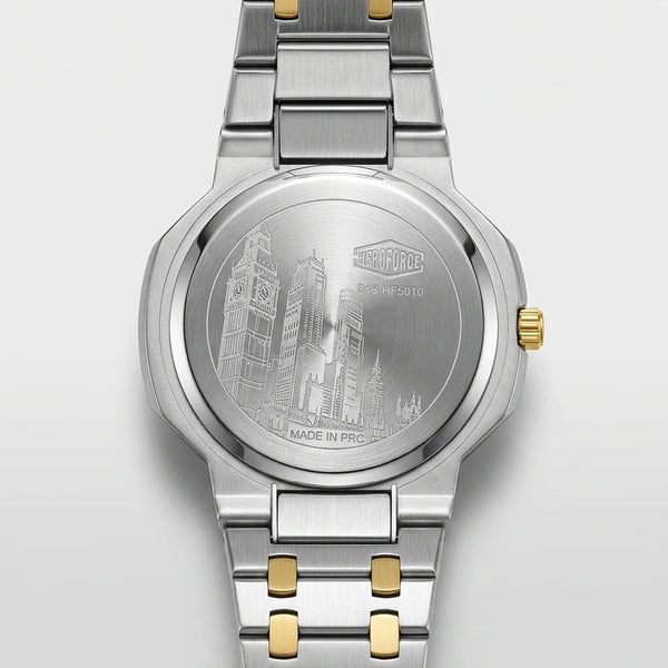 HeroForce 5040B Octagonal - caseback, engraved, stainless steel, luxury