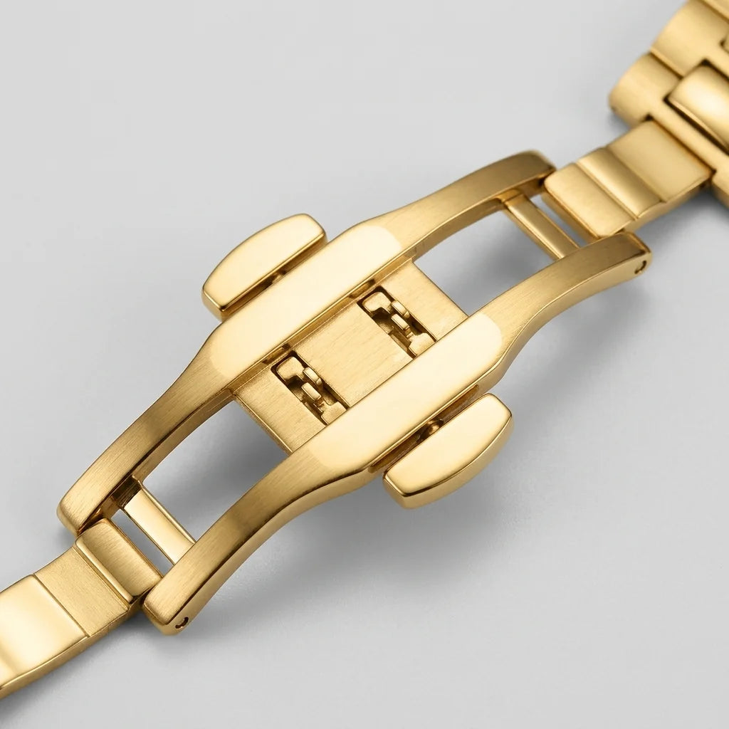 HeroForce 5041 Luxury Ana - leather strap, metal buckle, macro detail