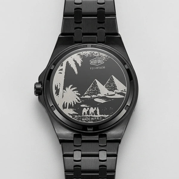 HeroForce 5043 Octagonal - engraved caseback, stainless steel, macro