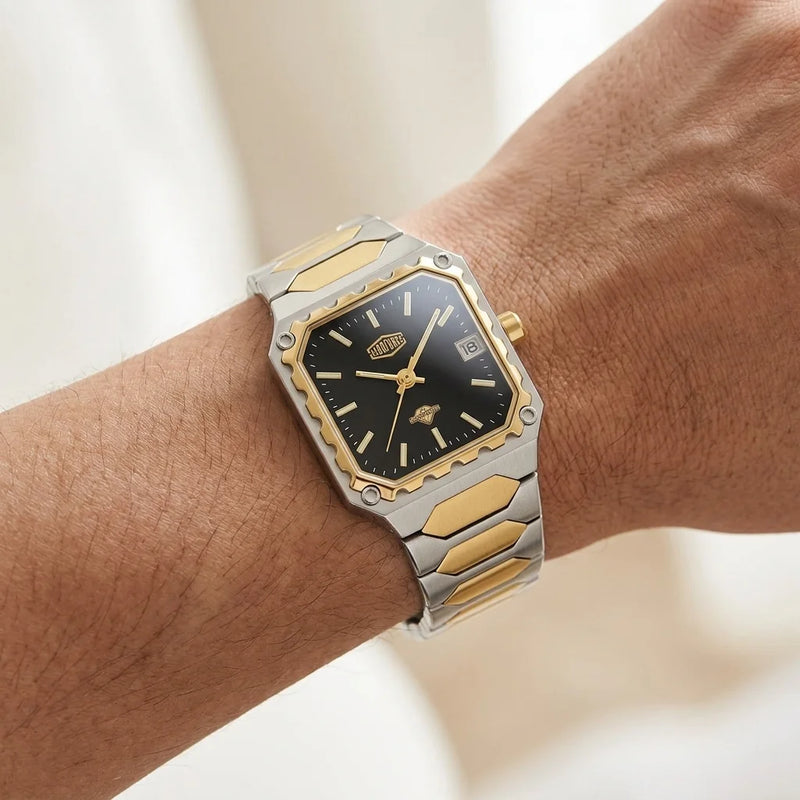 Heroforce 5045 Square Cas - worn on wrist, luxury timepiece, square case, natural lighting