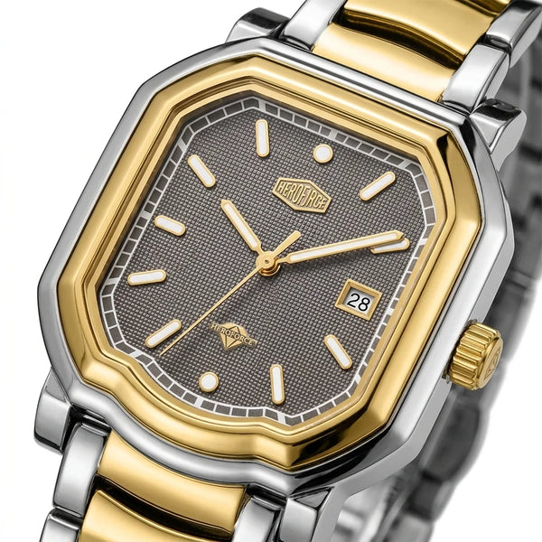 HeroForce 5051S Two-Tone - dial close-up, crisp details, white background, luxury finish