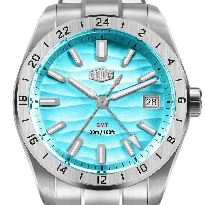 Heroforce 5056 Silver Lig - silver dial macro luxury