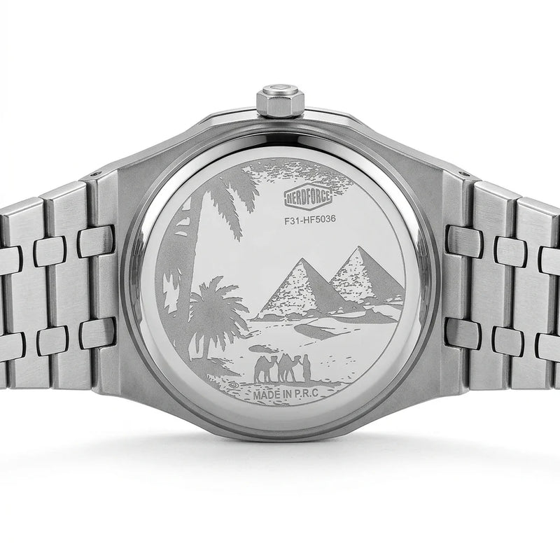 HeroForce 5070B Octagonal - luxury case back, engraved, detailed