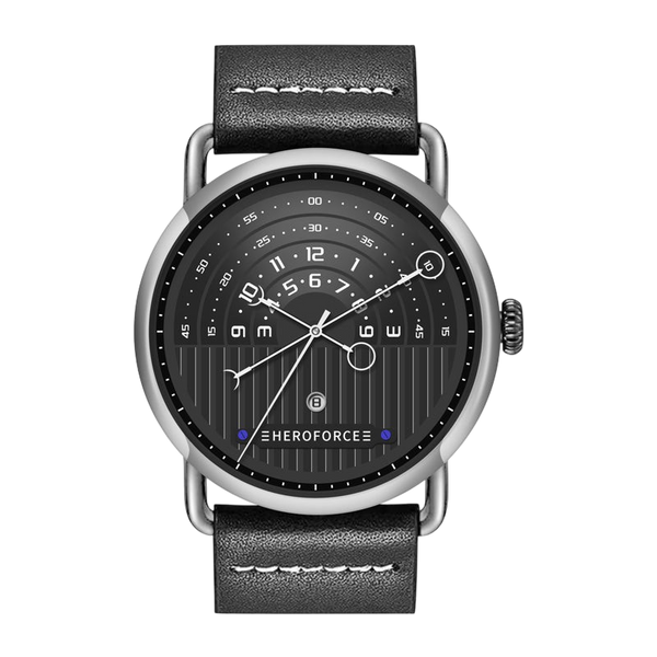 green dial, silver case