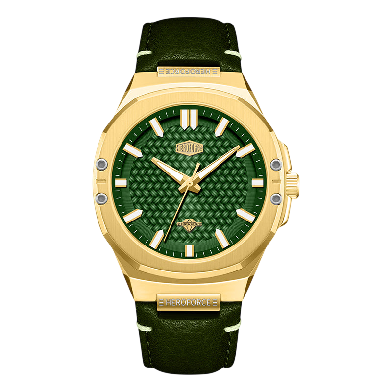 HeroForce Caldris 5033B - green dial, gold case, green strap