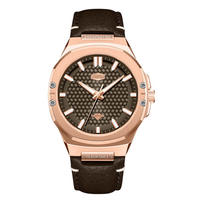 HeroForce Caldris 5033B - brown dial, rose gold case, brown strap