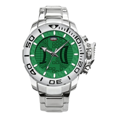 HeroForce 5004 - silver case green dial