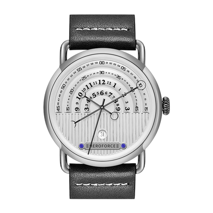 white dial, date window