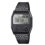 Black-Gray metallic digital wristwatch with segmented band, rectangular display showing brand “HEROFORGE,”