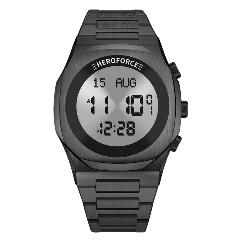 HeroForce 5013 STEELGLOW - black watch silver display
