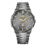 gold accents dark grey