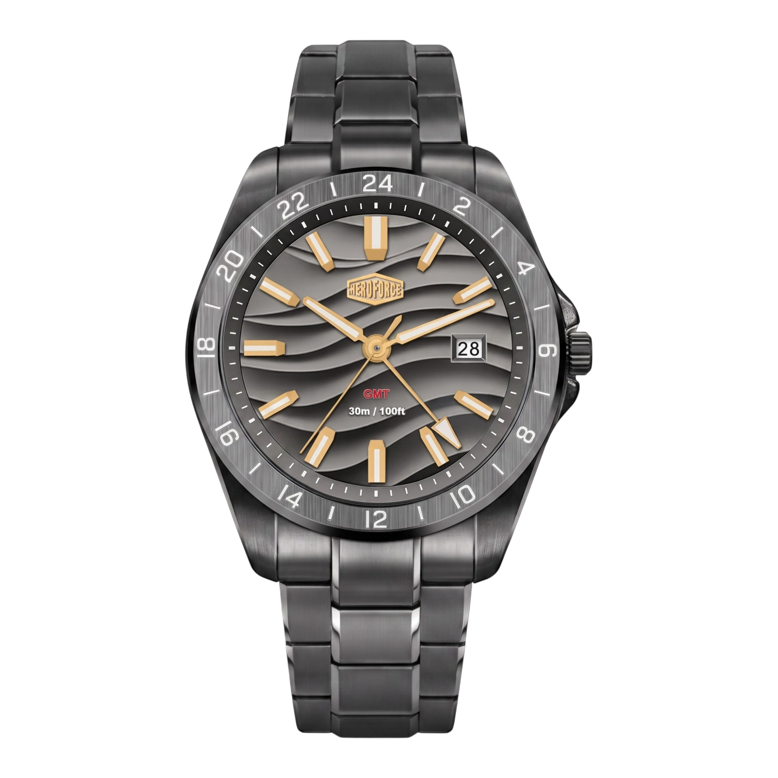 HeroForce 5056 - VERDANT  GMT Stainless Steel Quartz Watch