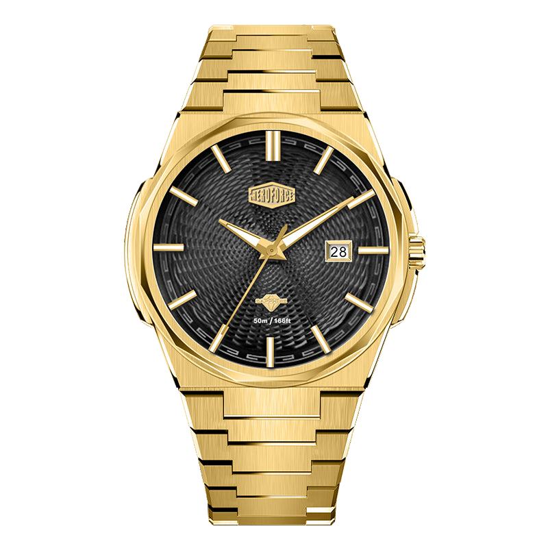 black dial all-gold