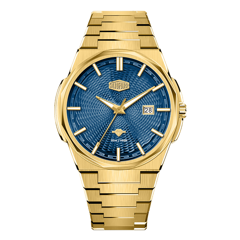 blue dial all-gold