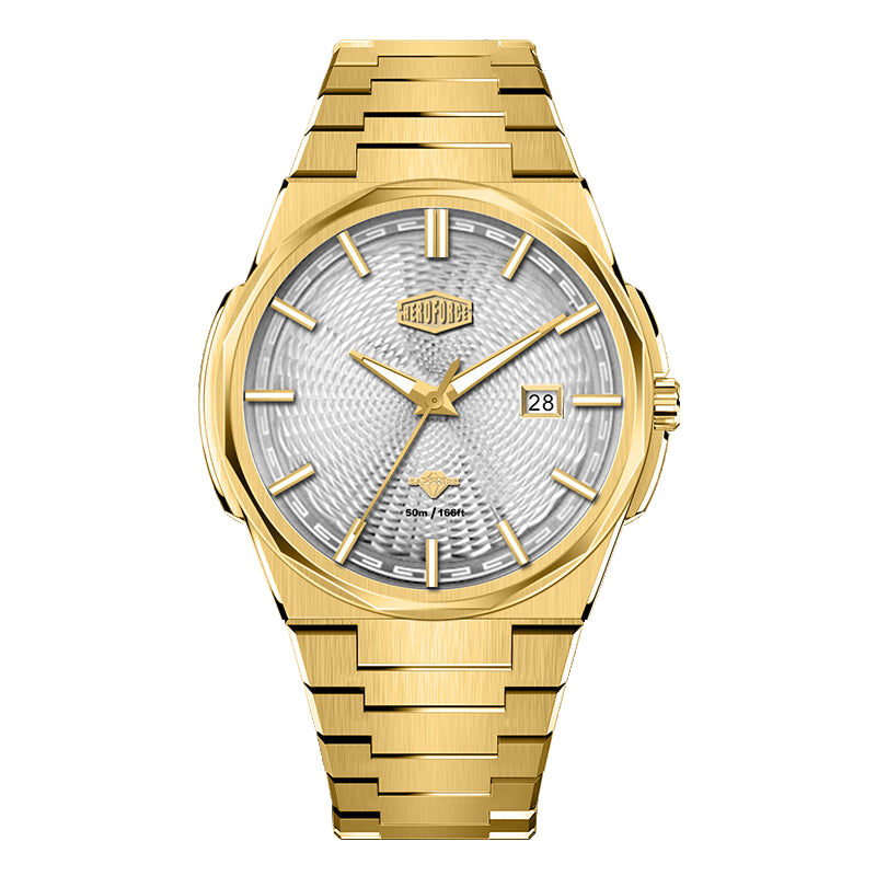 white dial all-gold