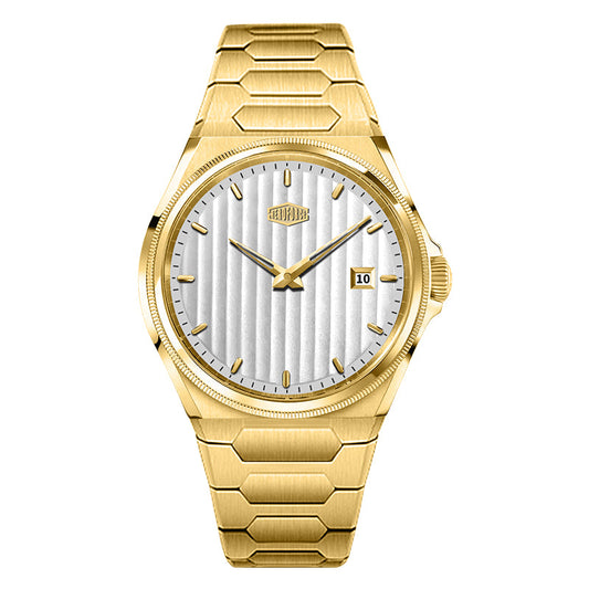 HeroForce 5012 Gold Light Edition - front view white dial