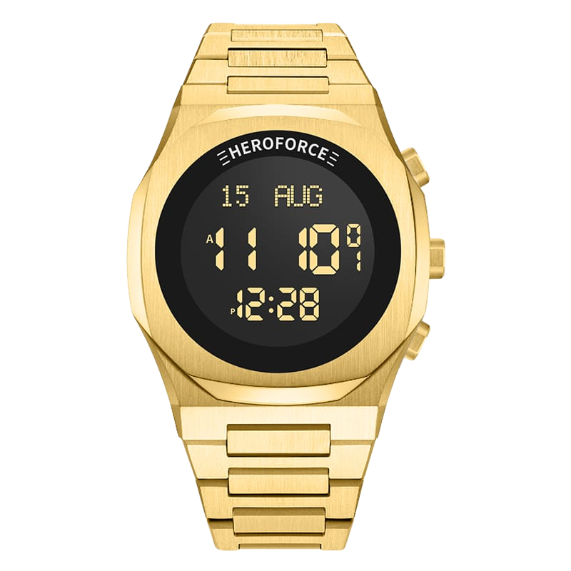 HeroForce 5013 STEELGLOW - full gold watch black display