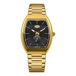 gold black dial watch