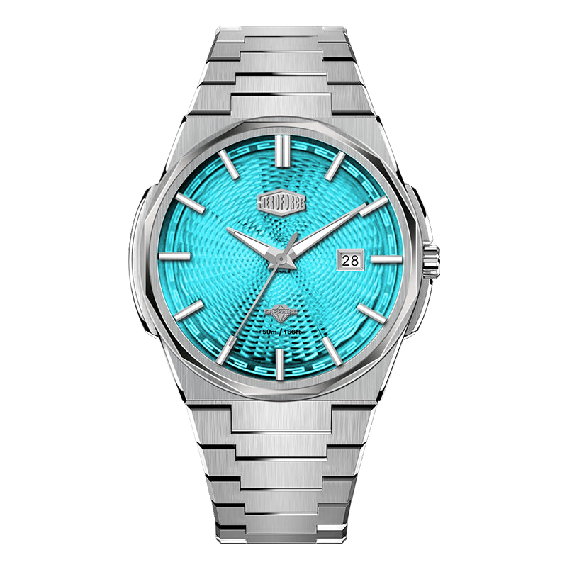 light blue dial all-steel