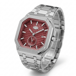 HEROFORCE 5025A HEROFORCE Luxury Quartz Men's Watch - red dial, angled view