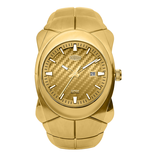 HEROFORCE 6039-A gold-tone stainless steel watch, with a gold dial