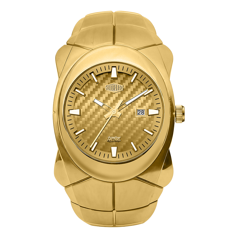 HEROFORCE 6039-A gold-tone stainless steel watch, with a gold dial