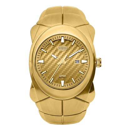 HEROFORCE 6039-A gold-tone stainless steel watch, with a gold dial