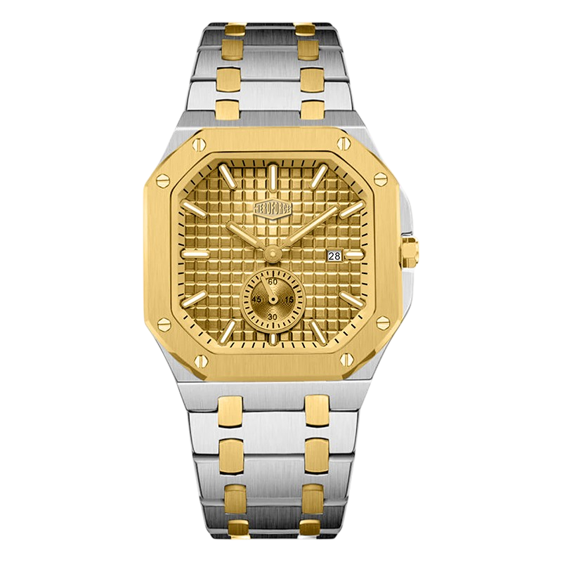 HEROFORCE Luxury Quartz Men's Watch - Silver Gold watch Gold dial
