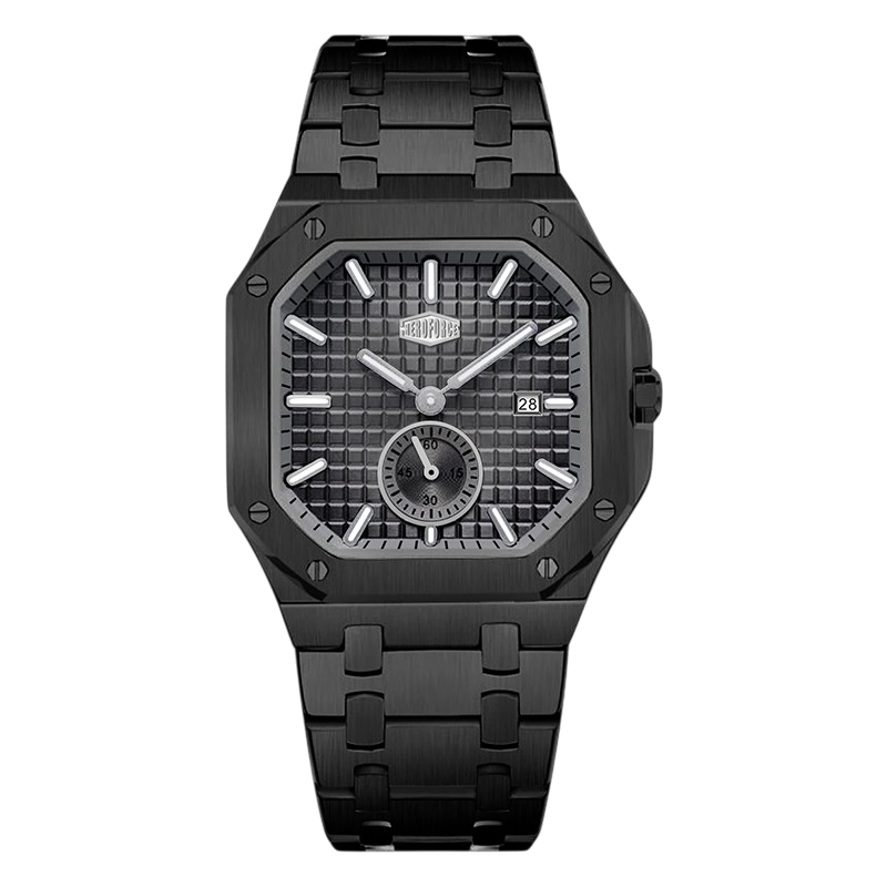 HEROFORCE Luxury Quartz Men's Watch - black watch black dial