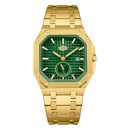 HEROFORCE Luxury Quartz Men's Watch - gold watch green dial