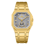 HEROFORCE Luxury Quartz Men's Watch - gold watch grey dial