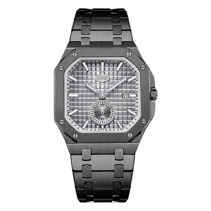HEROFORCE Luxury Quartz Men's Watch - gunmetal watch grey dial