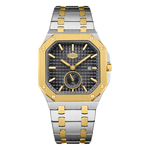 HEROFORCE Luxury Quartz Men's Watch - silver gold watch black dial