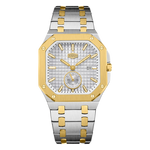 HEROFORCE Luxury Quartz Men's Watch - silver gold watch white dial