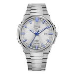 white dial blue accents