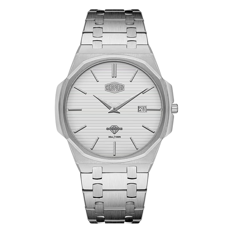 HeroForce-5040B White dial steel watch