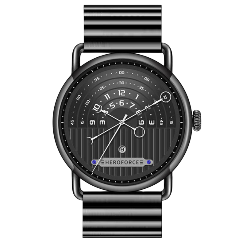 HeroForce 5005B black watch front, isolated view