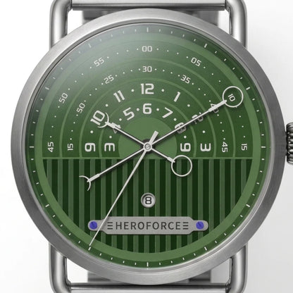 HeroForce 5005B close up green dial