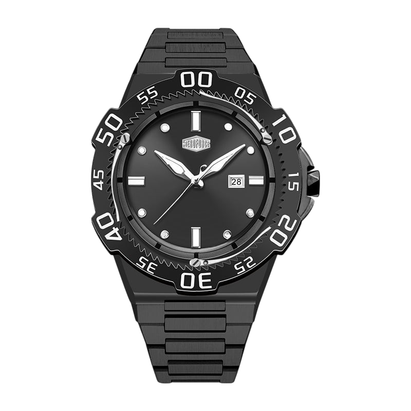 HeroForce 5009 Black Edition - black dial, black bezel, white markers